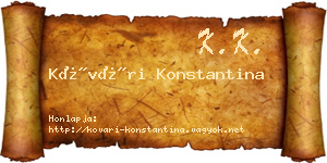 Kővári Konstantina névjegykártya